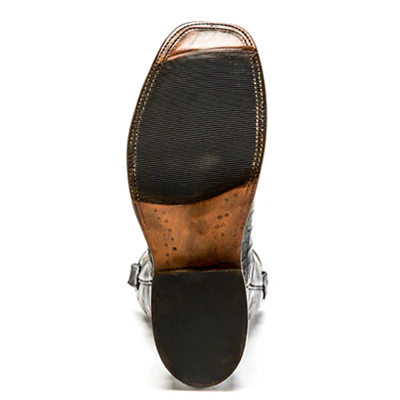 Men's Rios of Mercedes R9019 Black Caiman Belly with 13" Black Kidskin Tops - R9019 - Image 3